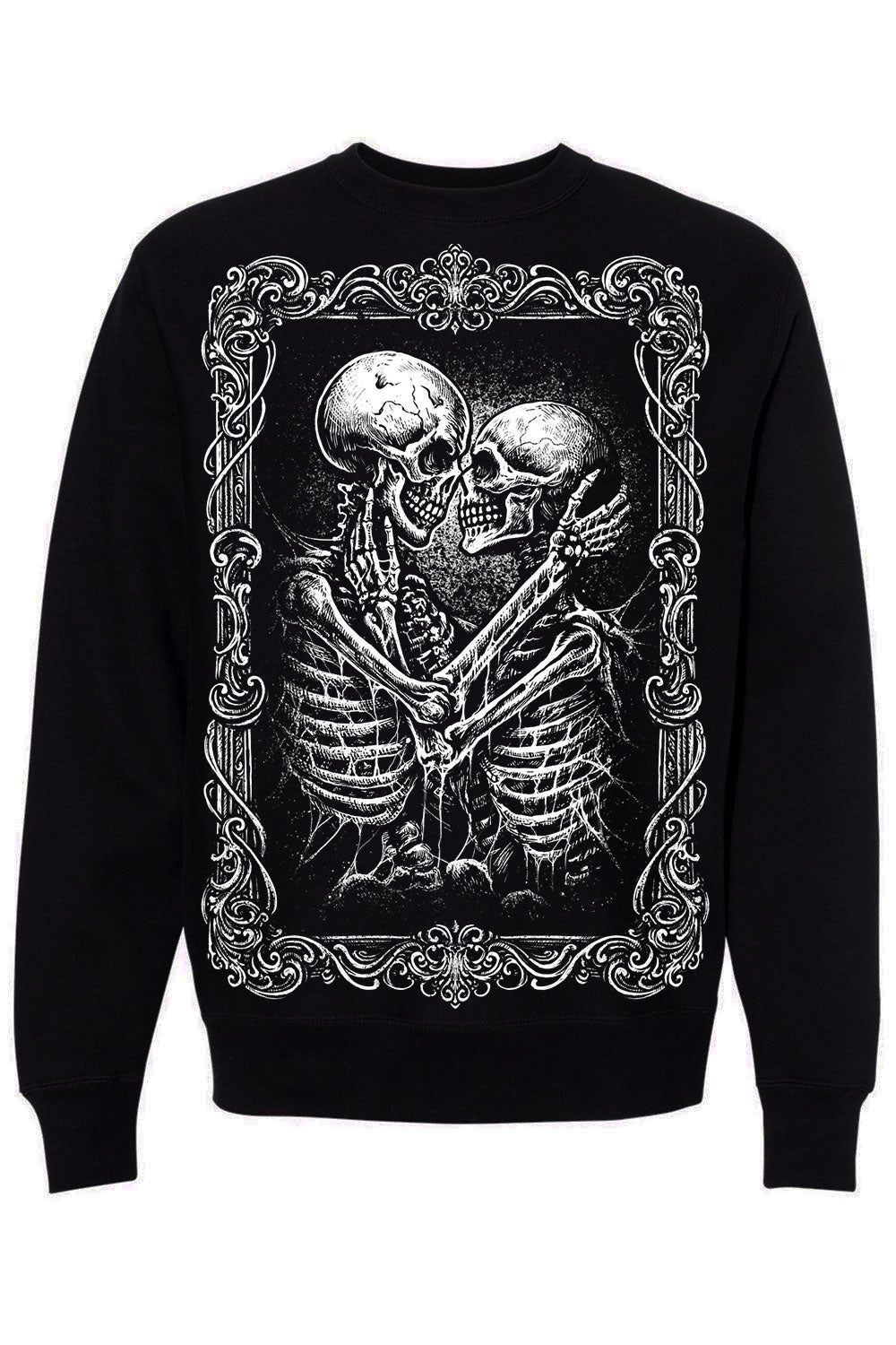 black cotton skeleton sweatshirt