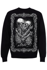 black cotton skeleton sweatshirt