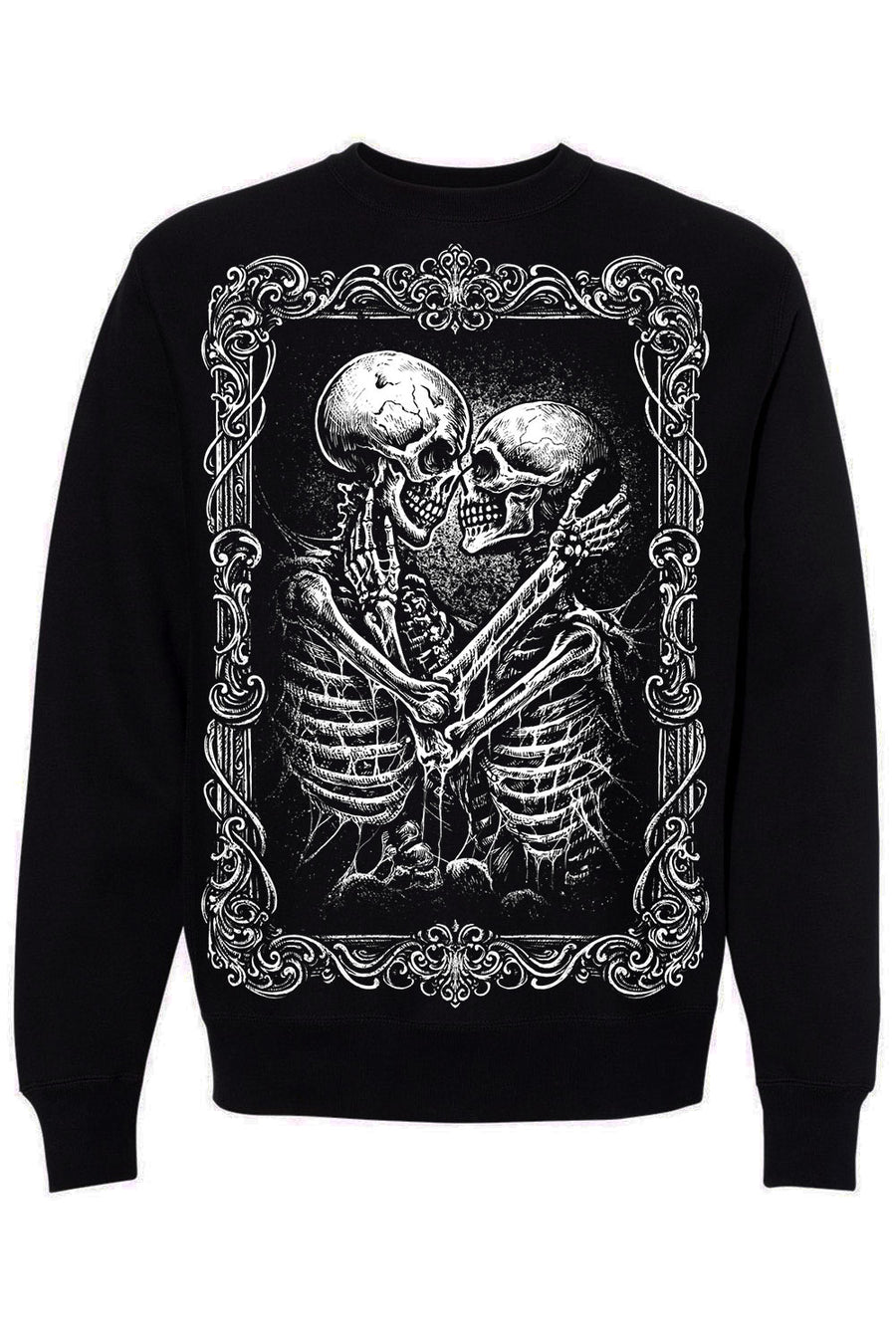 black cotton skeleton sweatshirt