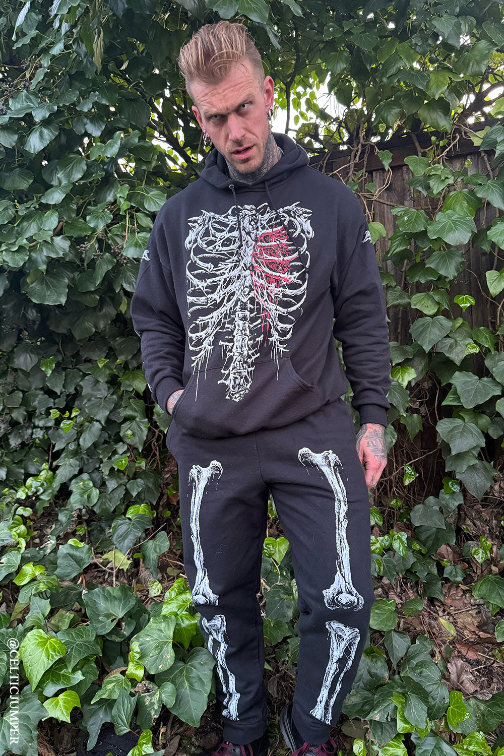 skeleton distressed sweatpants