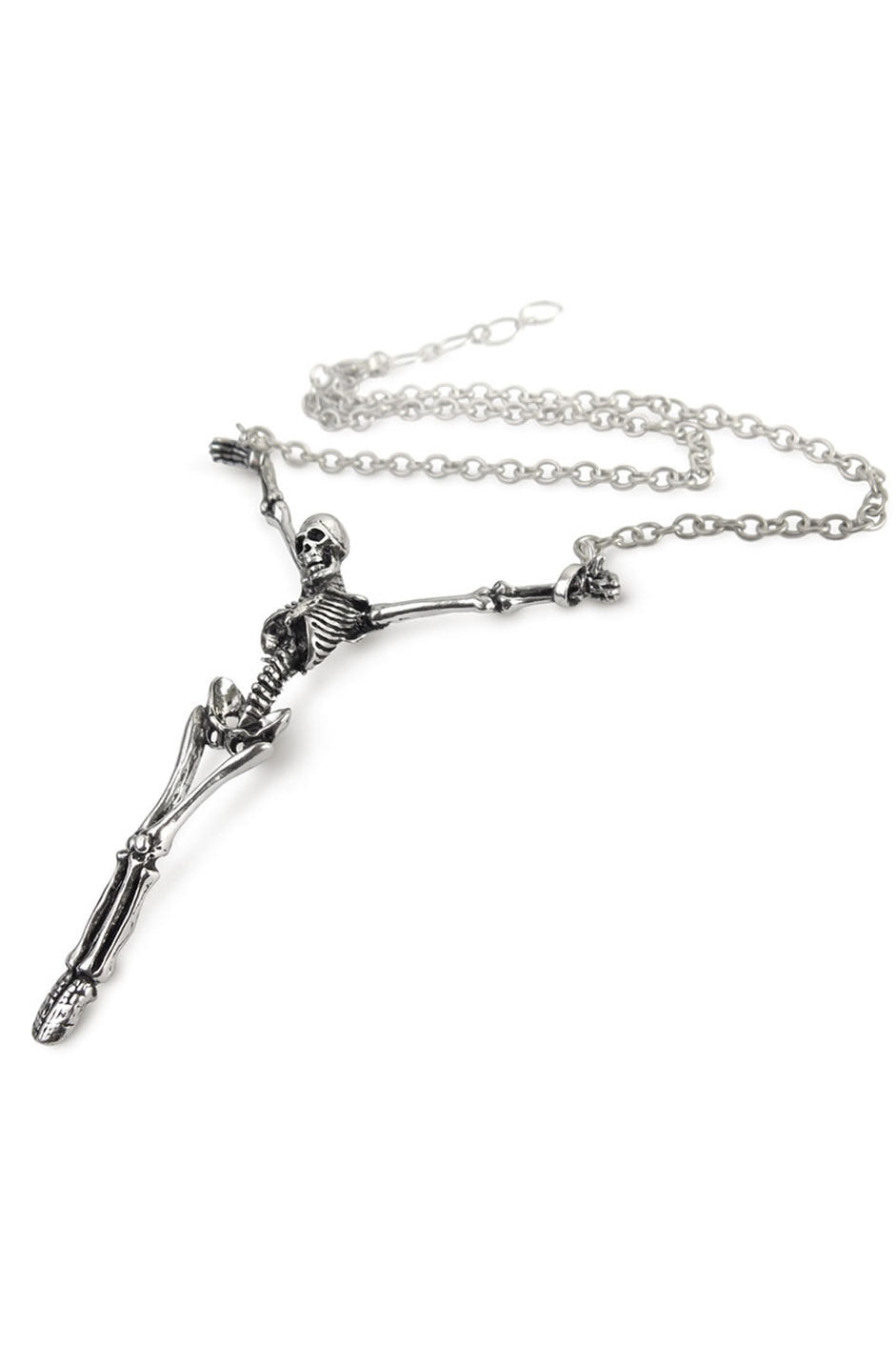 horror gothic pirate hanging skeleton necklace