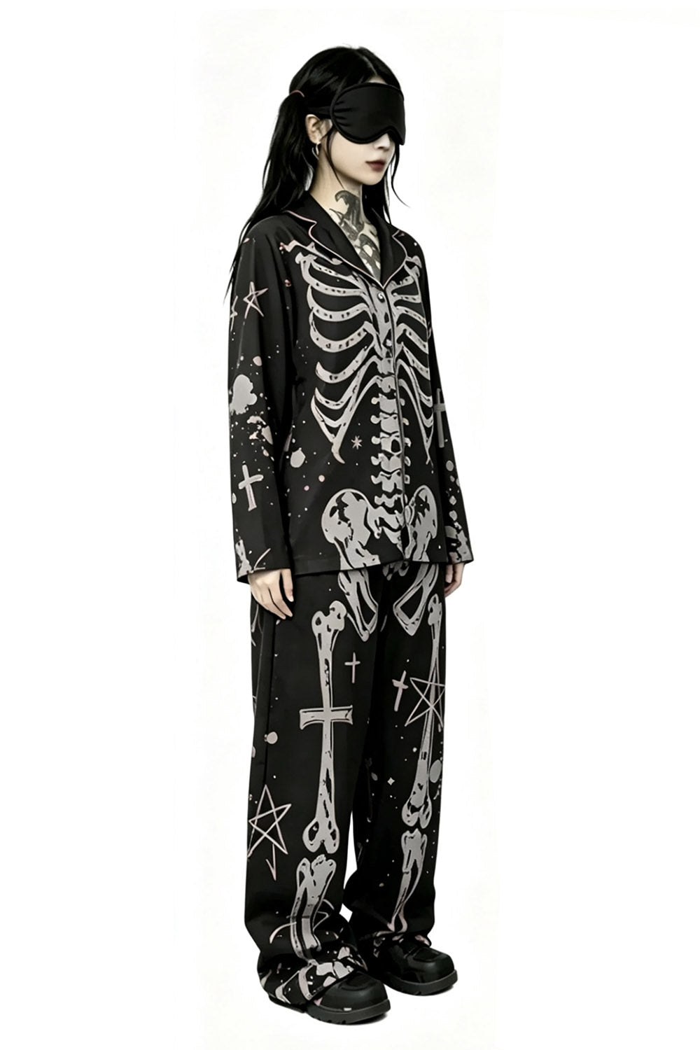 womens gothic pajamas set by nothing here 
