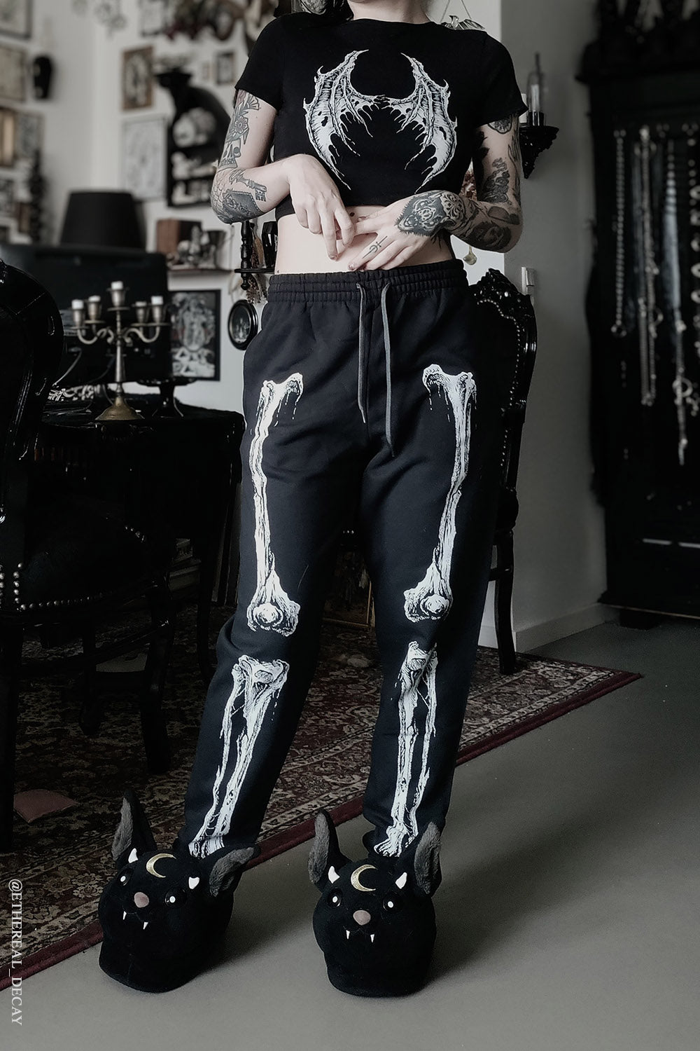 distressed bone jogger sweatpants