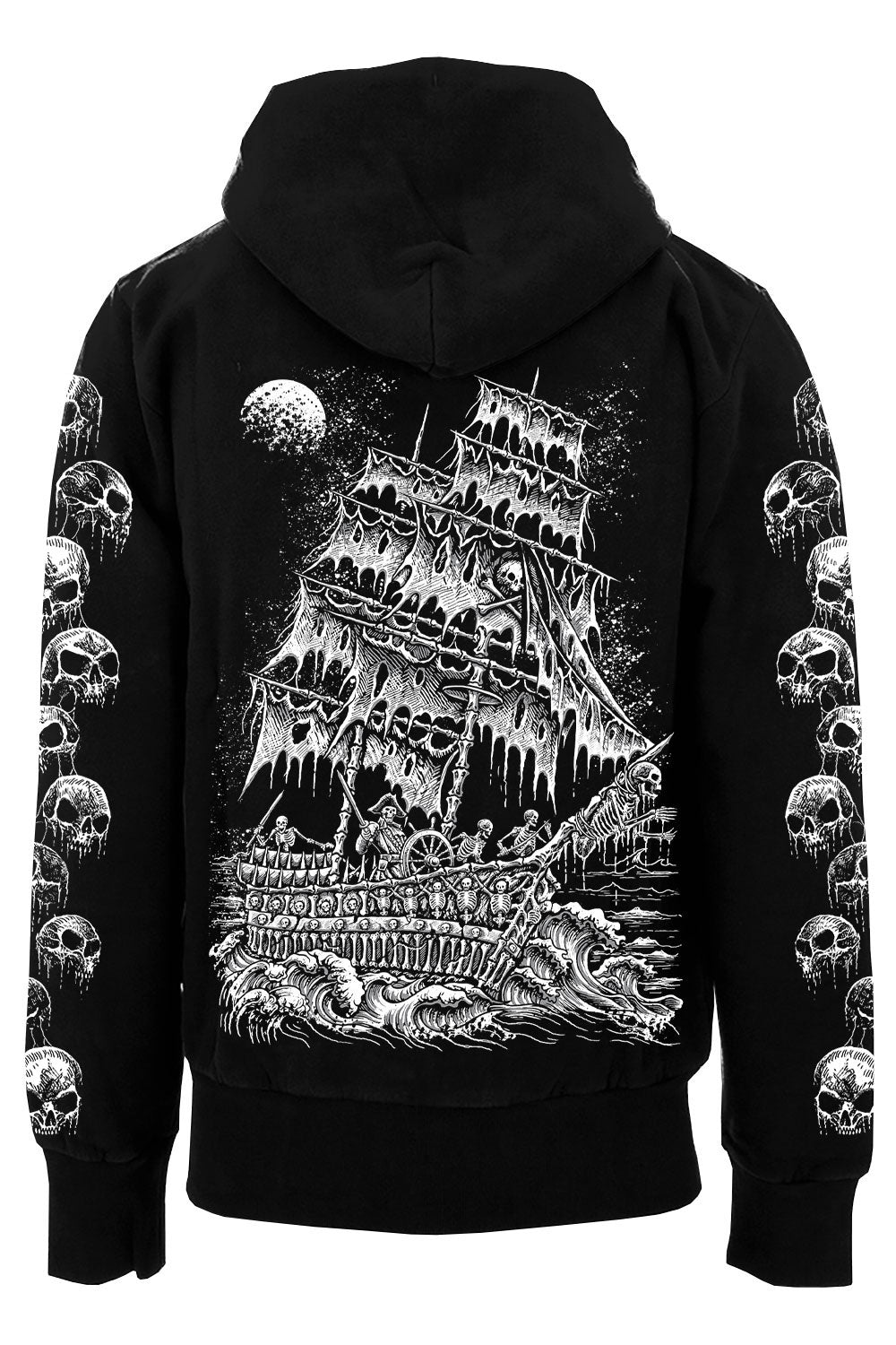 skull sleeve hoodie goth jacket