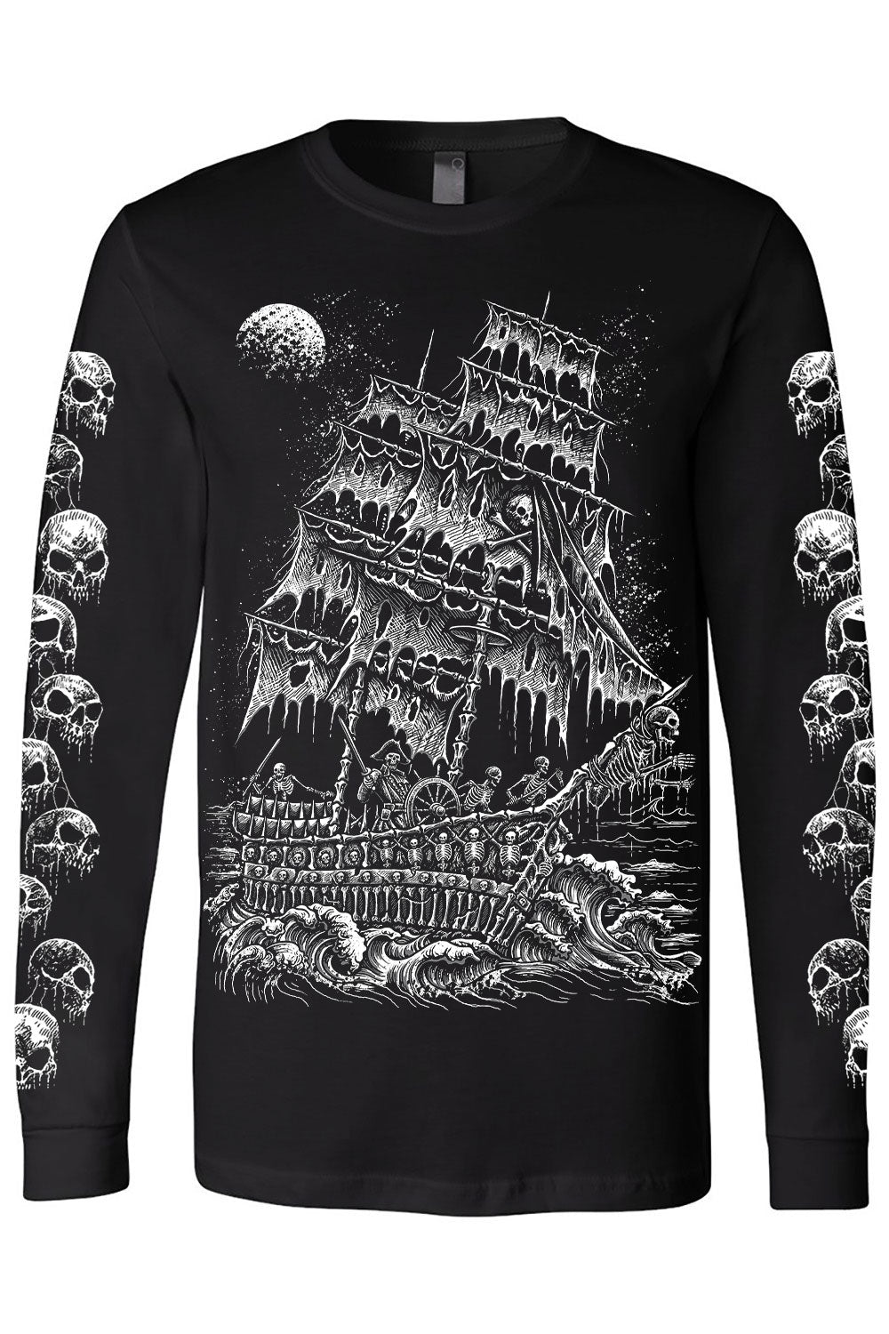 skull sleeve long sleeve goth shirt