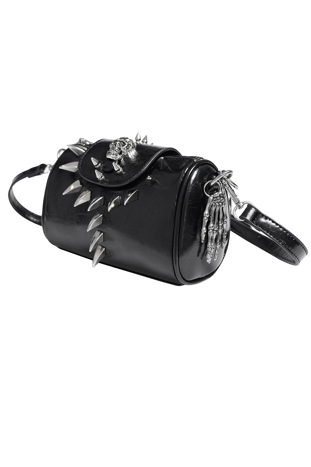 long spiked black mini chain strap bag