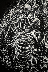 skeleton distressed hoodie 