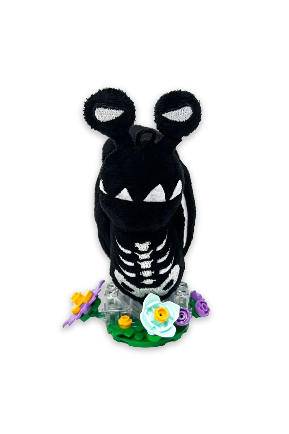 Goth snail plush keychain accessory