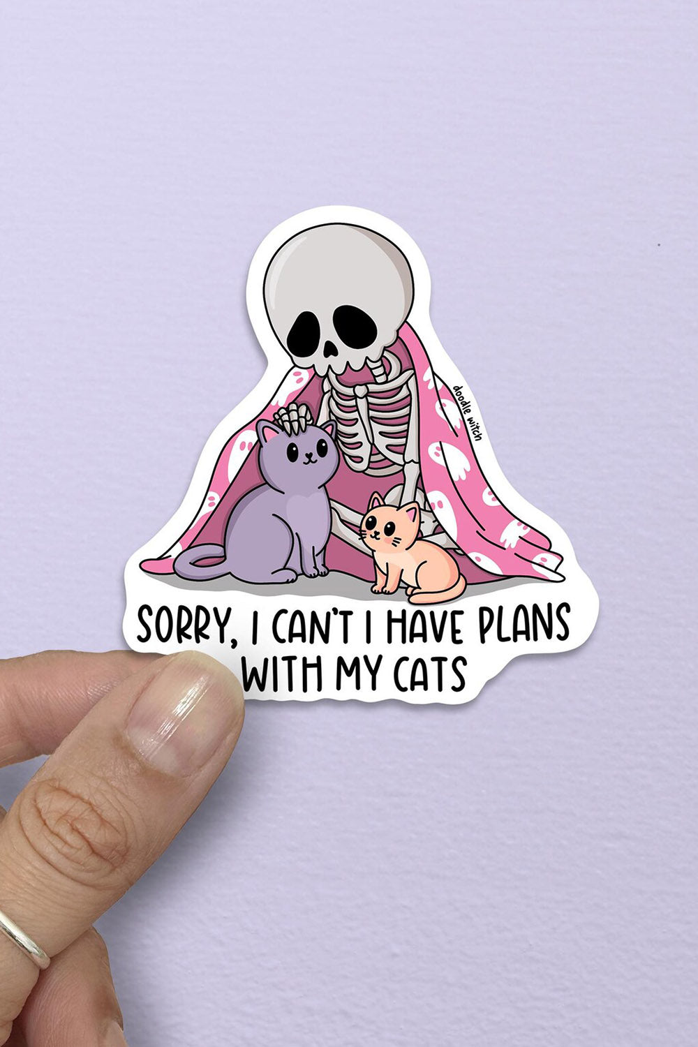 Sorry I Have Plans With My Cats Skeleton Sticker VampireFreaks sorry-i-have-plans-with-my-cats-skeleton-sticker-vampirefreaks