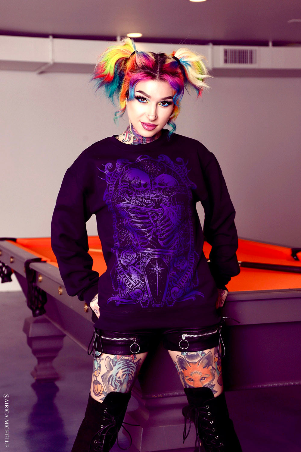 dark valentine's day skeleton lover vday gothic sweatshirt