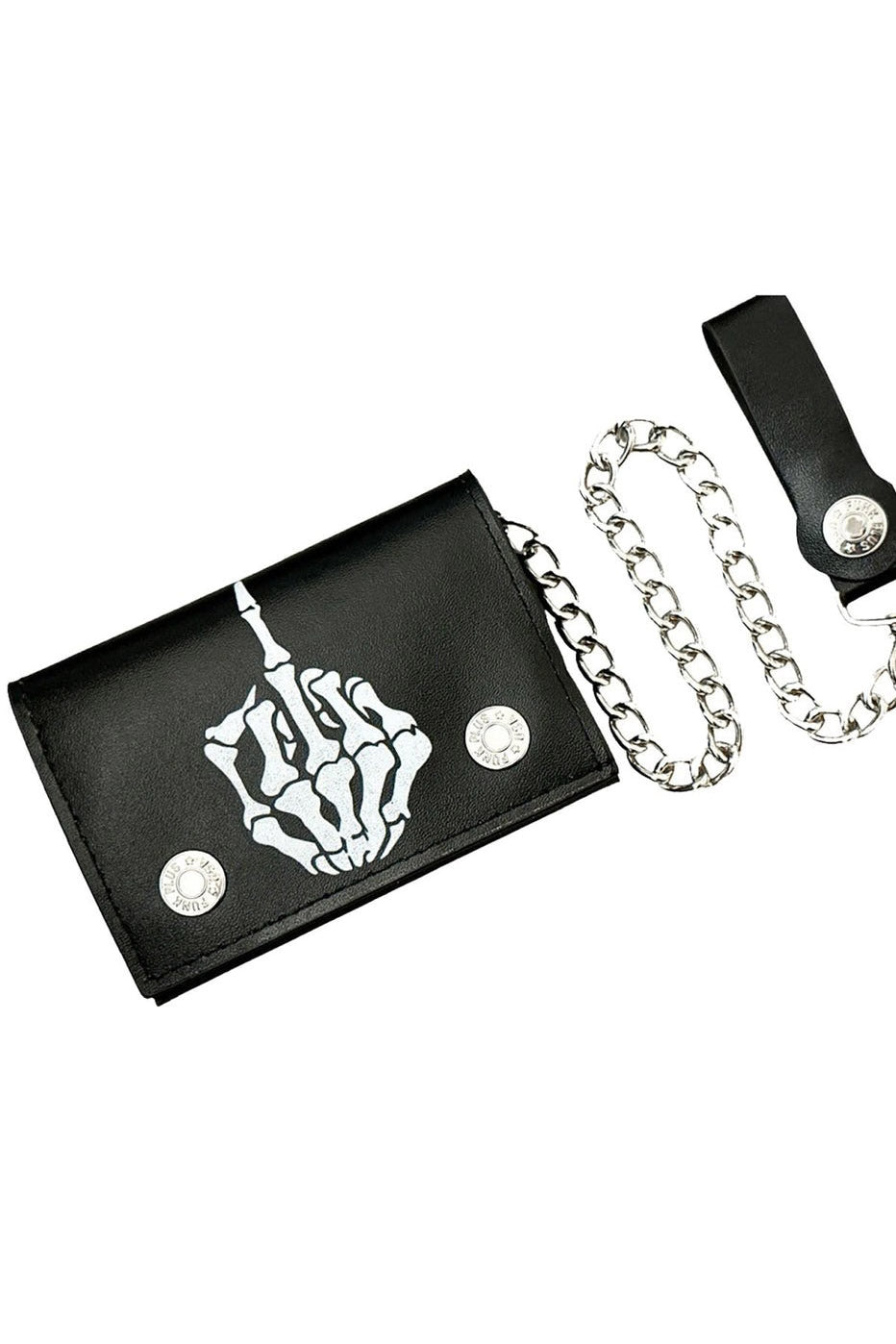 Middle Finger Bone Biker Wallet