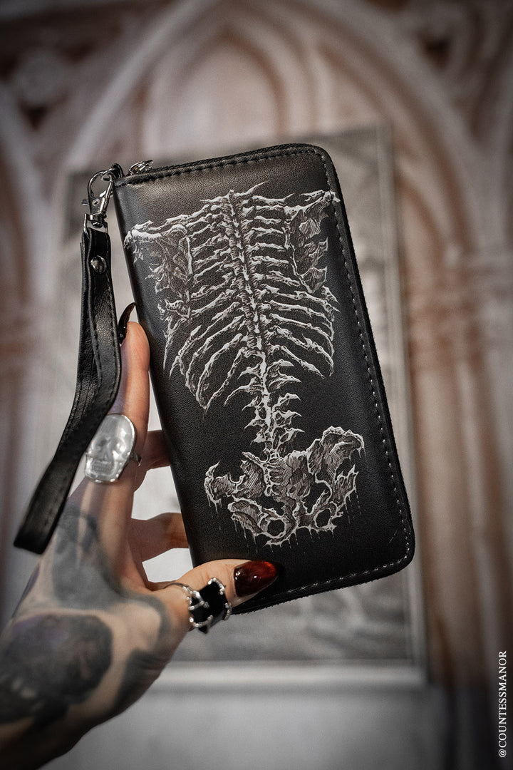 heavy metal skeleton ribcage wallet