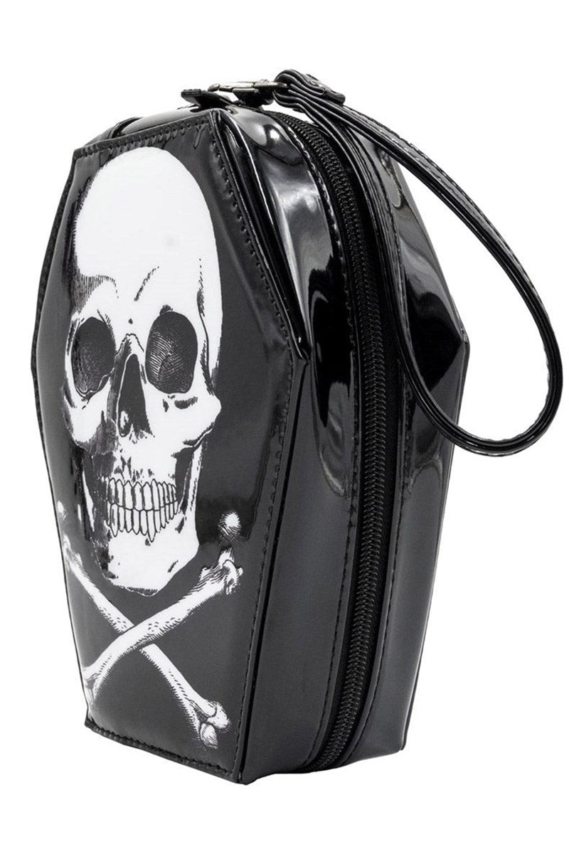 Skull and Crossbones Coffin Wristlet Purse