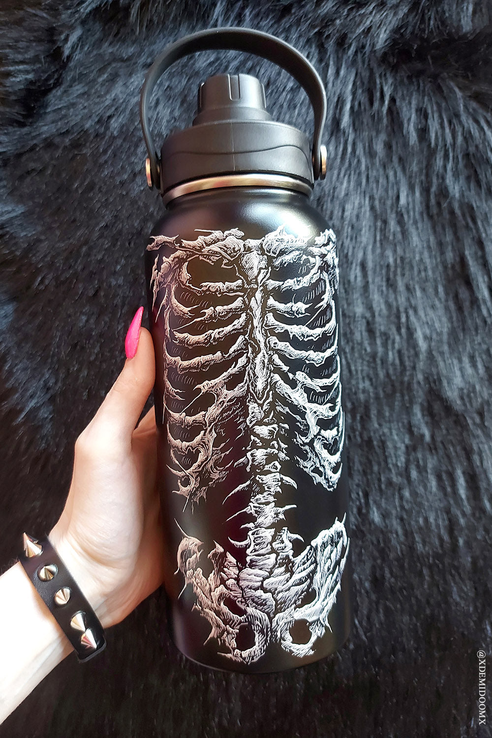 skeleton ribcage water bottle