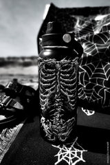 large stainless steel halloween skeleton water bottle