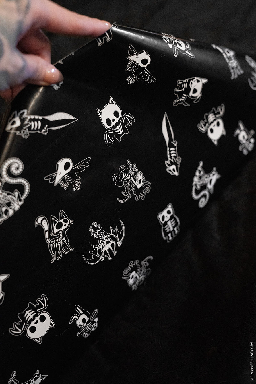 spooky cute animal wrapping paper