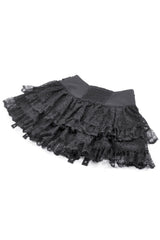 Goth fashion black mini skirt