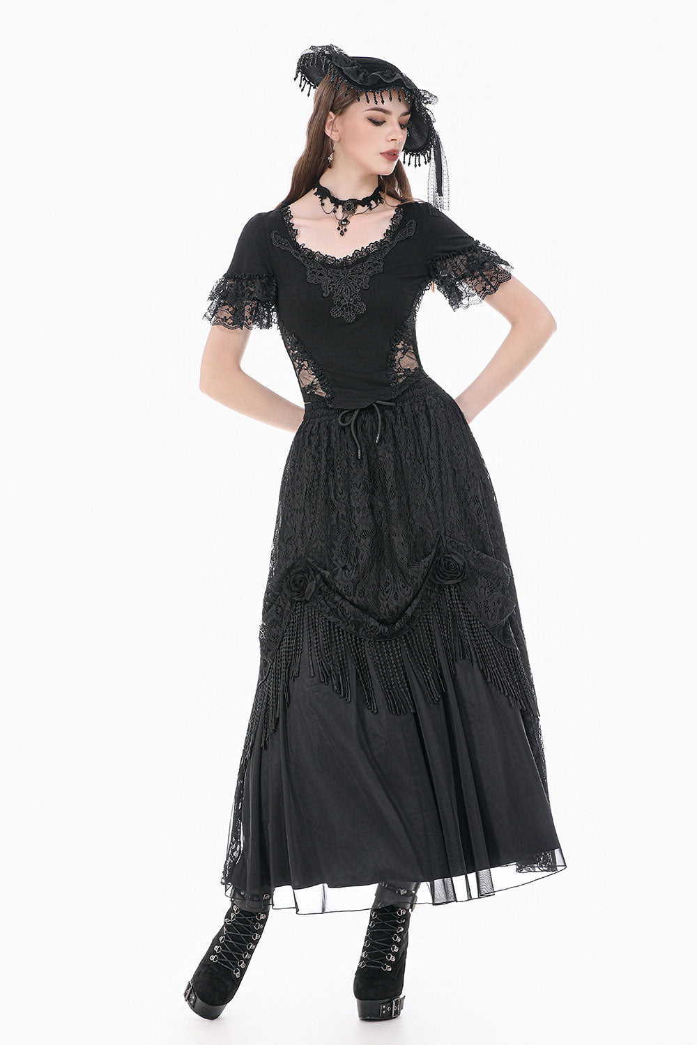 Full length drawstring skirt with flattering fit