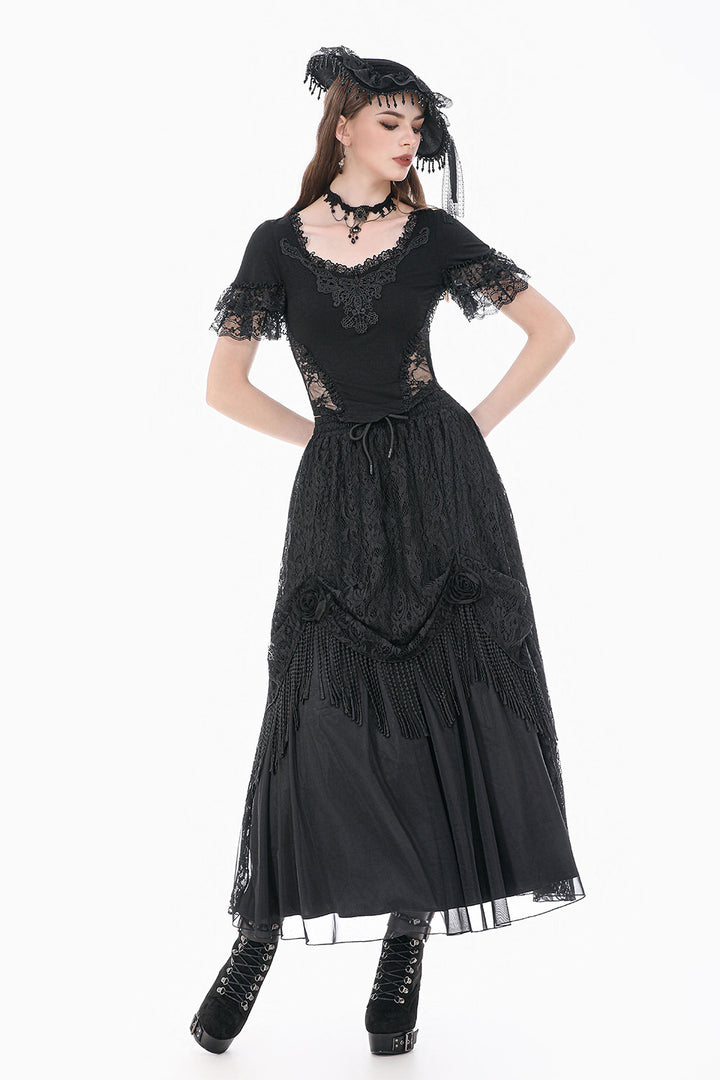 Full length drawstring skirt with flattering fit