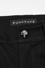 punk womens pants with skull button