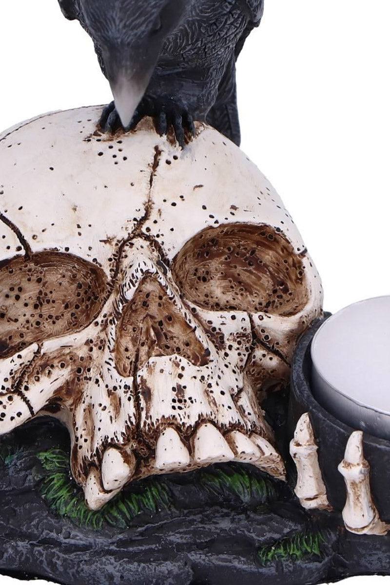 gothic skull candle holder
