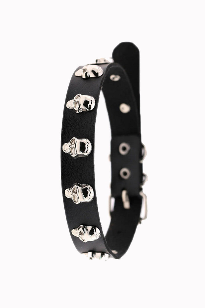 punk skull choker necklace