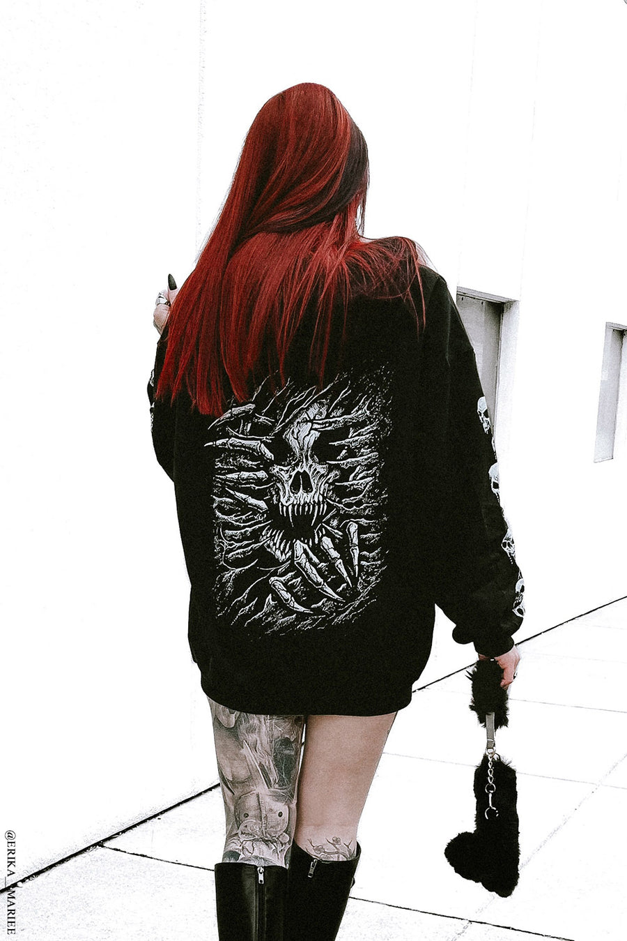 heavy metal skull skeleton hoodie