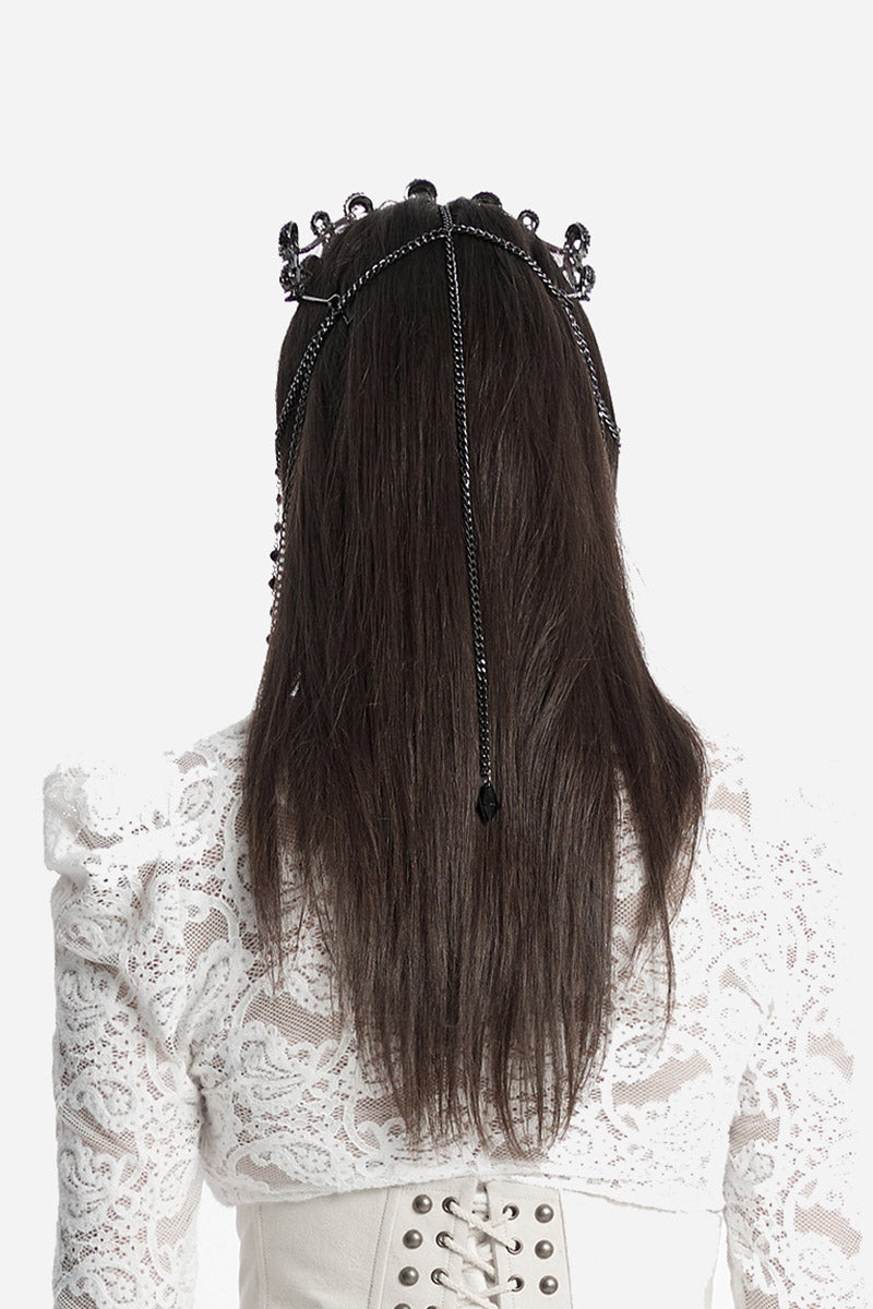 gothic queen crown with rhinestones