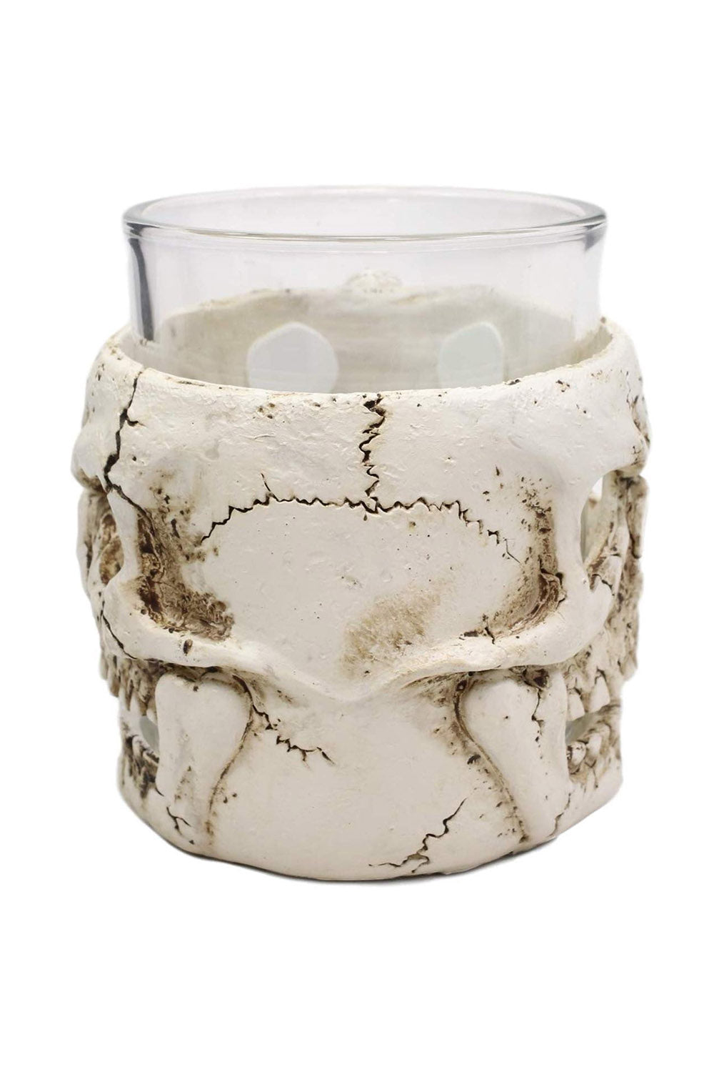 distressed halloween skull drinking cup