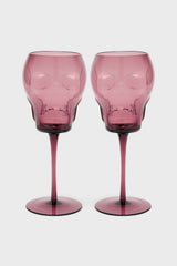 deep red burgundy skull wine glass
