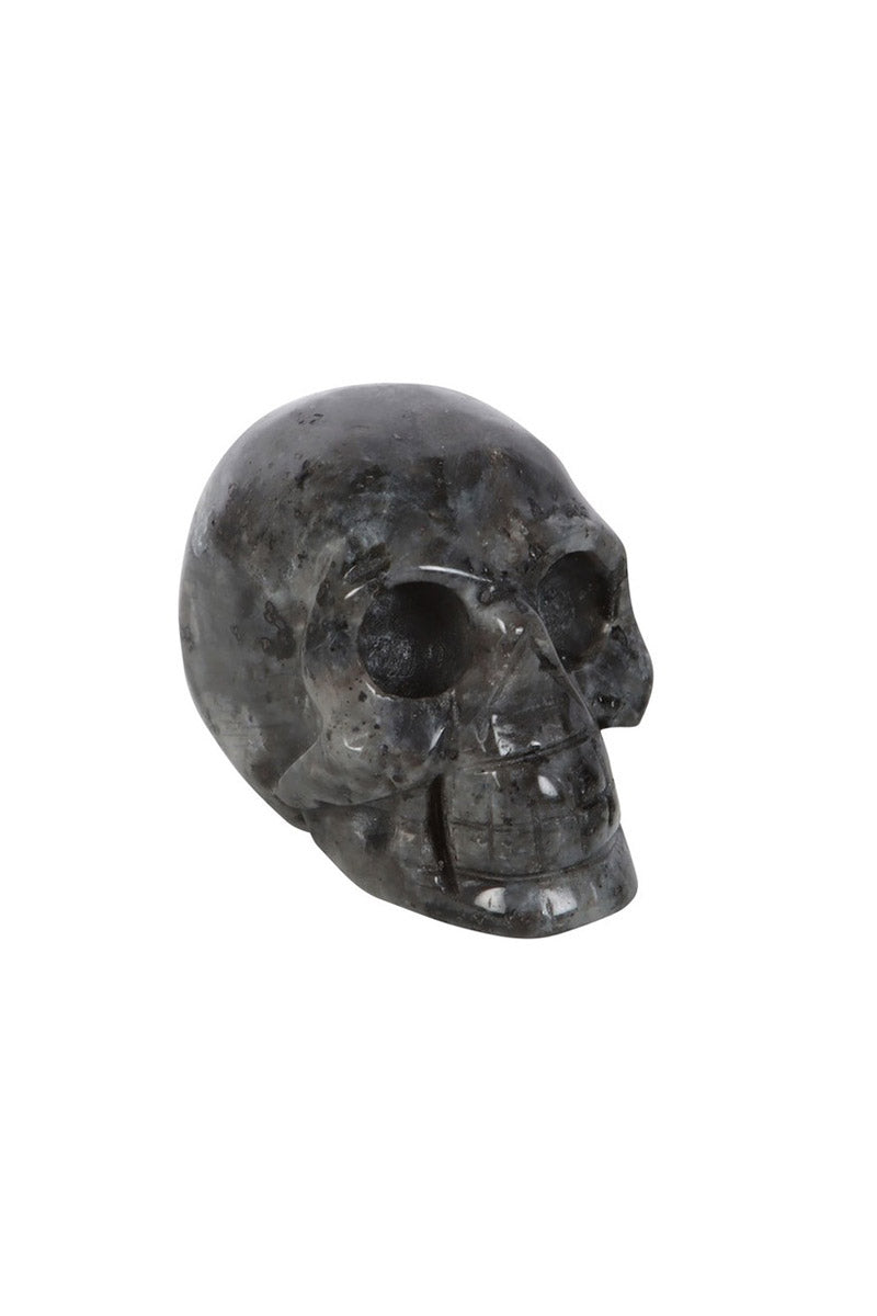 occult carved Black Labradorite Crystal Skull