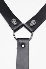 medieval goth skull studded mens o-ring shoulder armor harness