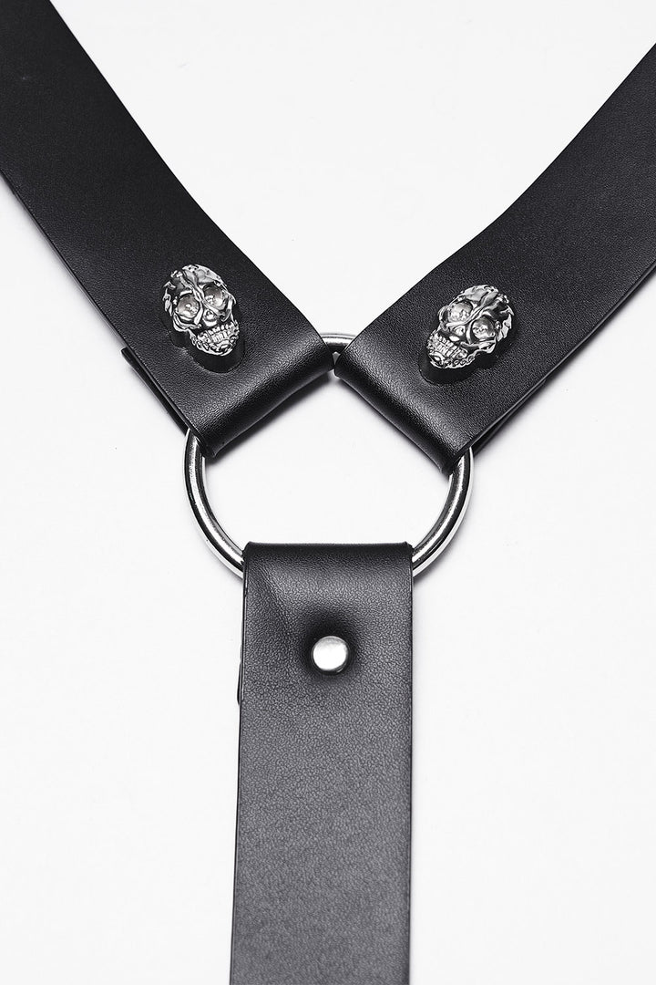 medieval goth skull studded mens o-ring shoulder armor harness