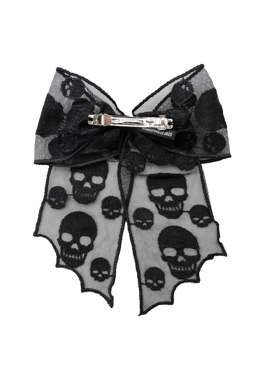 bog mesh gothic hair bow with skull pattern 