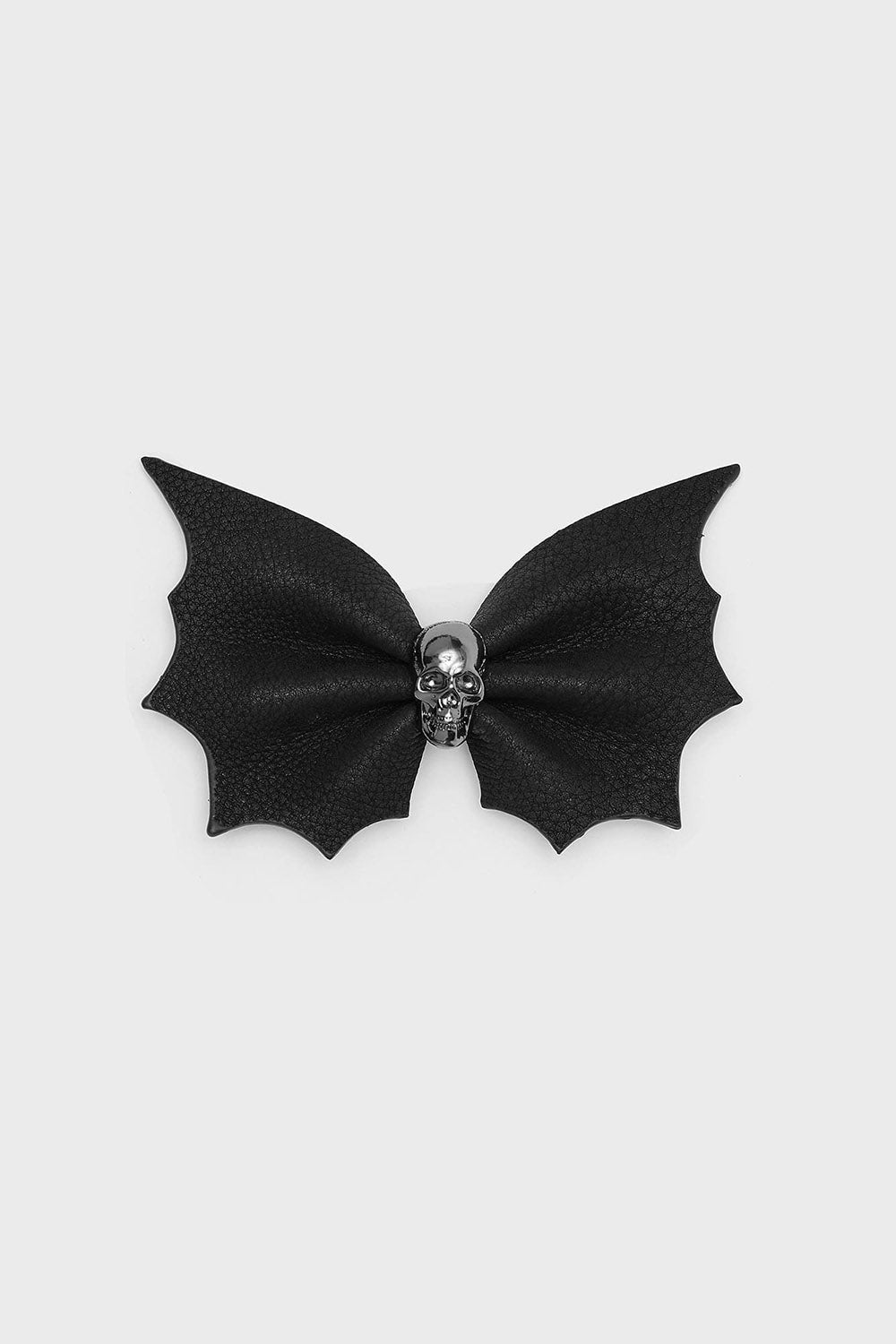 vegan leather bat wing hair bow clip