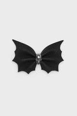 vegan leather bat wing hair bow clip