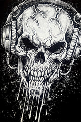 mens heavy metal short sleeve skull t-shirt
