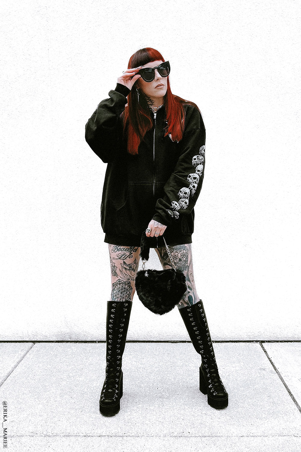 distressed skull hoodie