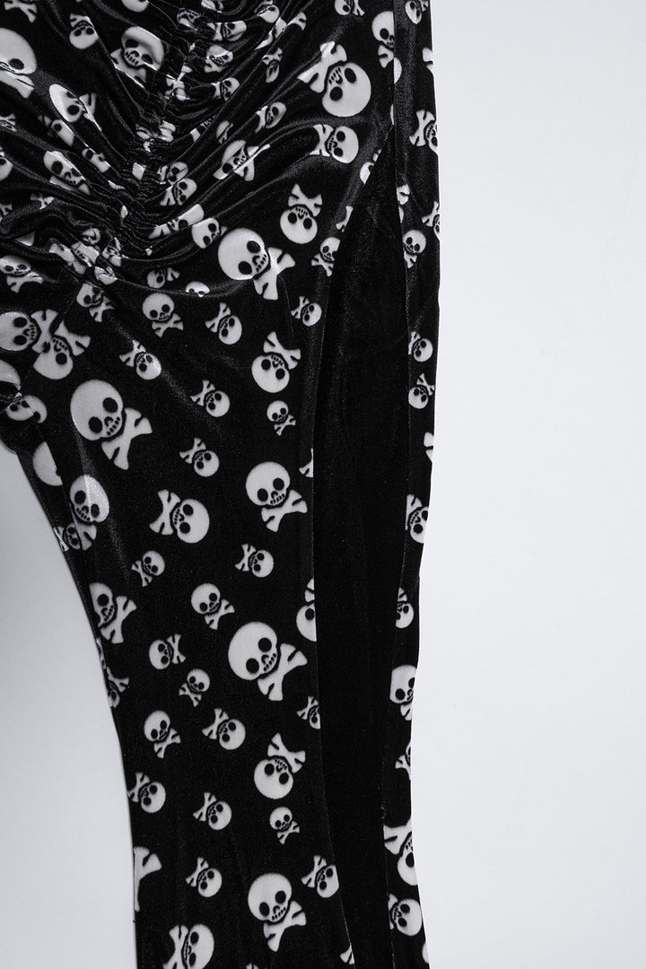 flared skull and crossbone pants for women
