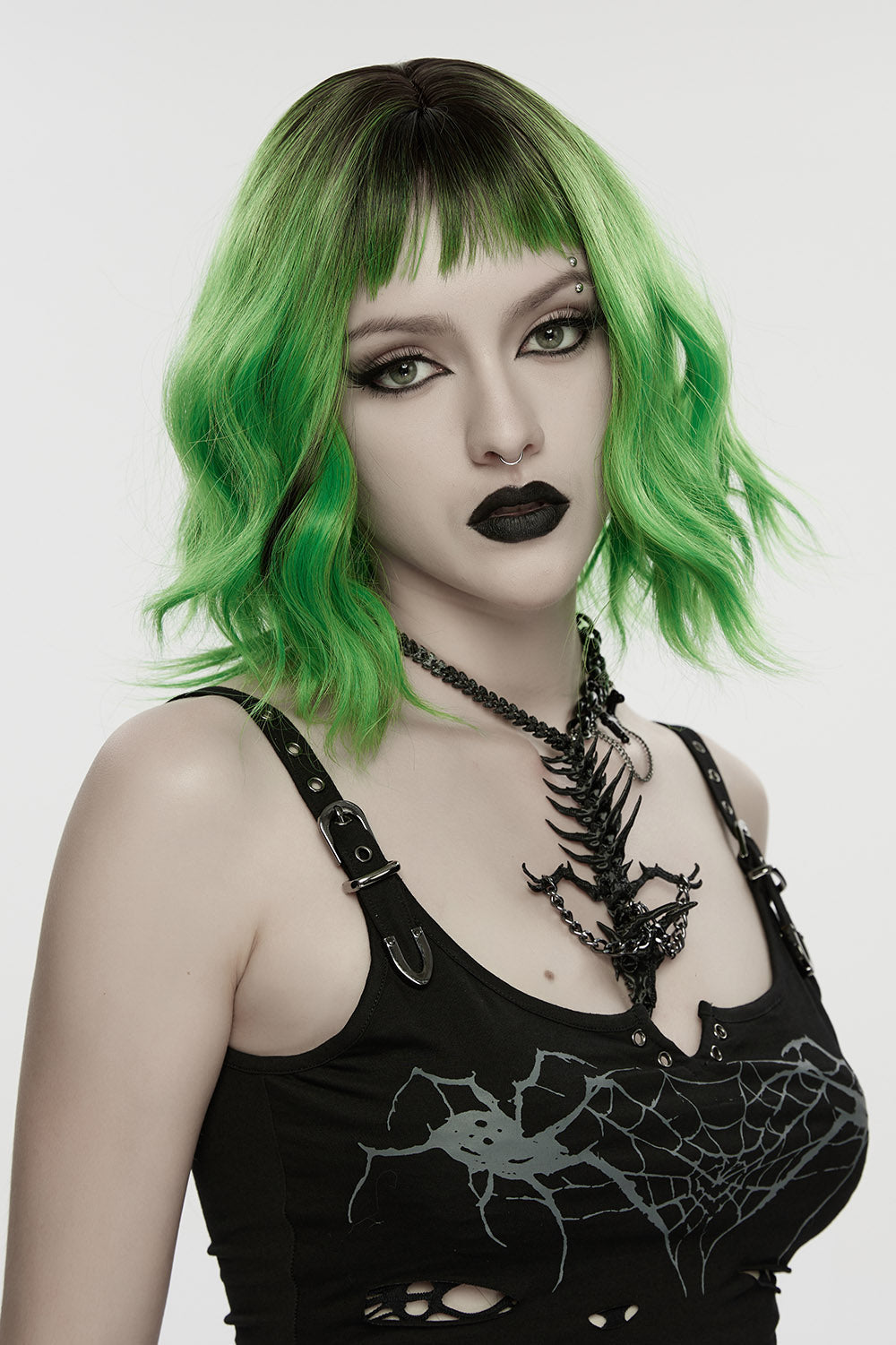 skeleton necklace with gothic crosses 