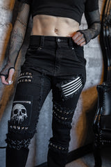 distressed unisex grunge goth shredded jeans 