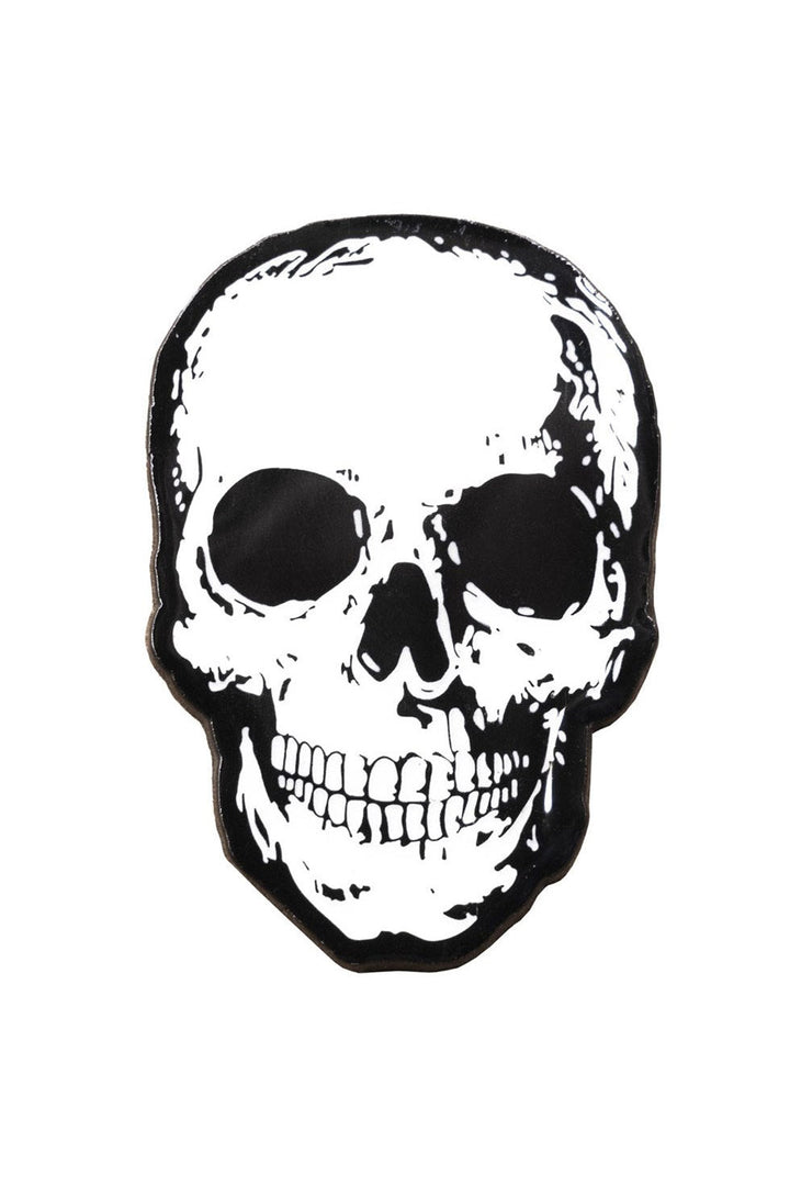 human skull distressed badge 