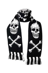 emo skull and crossbones knitted scarf