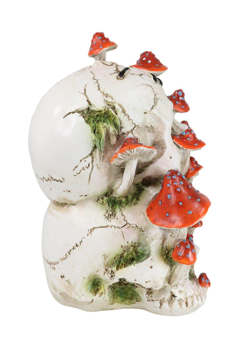 gothic cottagecore skull mushroom statue
