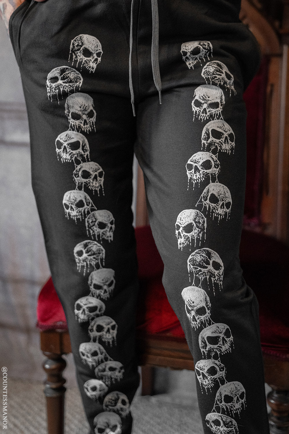 punk skull jogger pants
