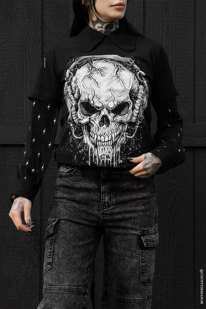 distressed skull t-shirt