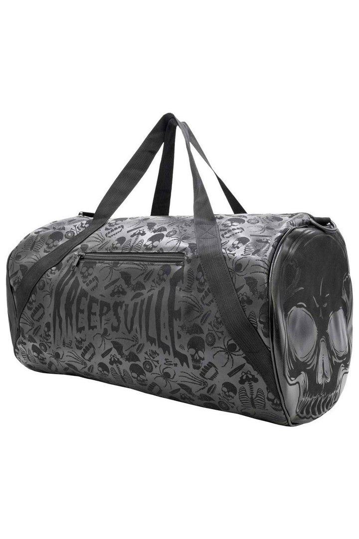 goth gym bag with skull pattern