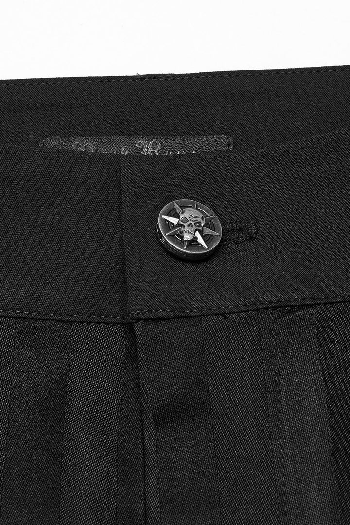 mens gothic suit slacks with skull button 