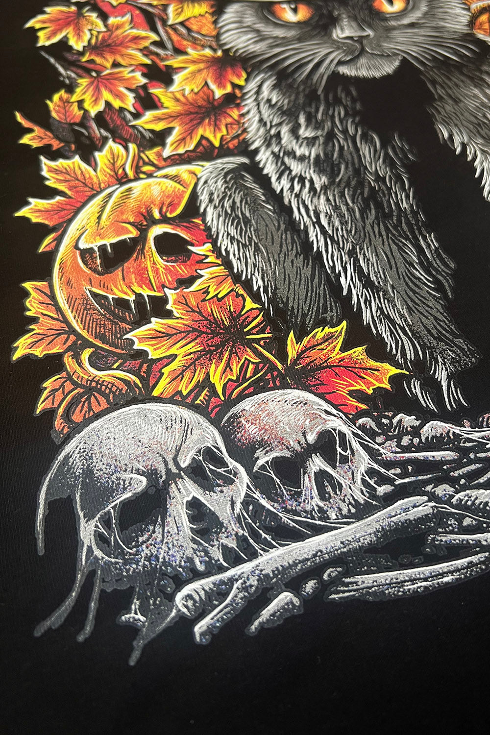 halloween black cat wearing witch hat shirt