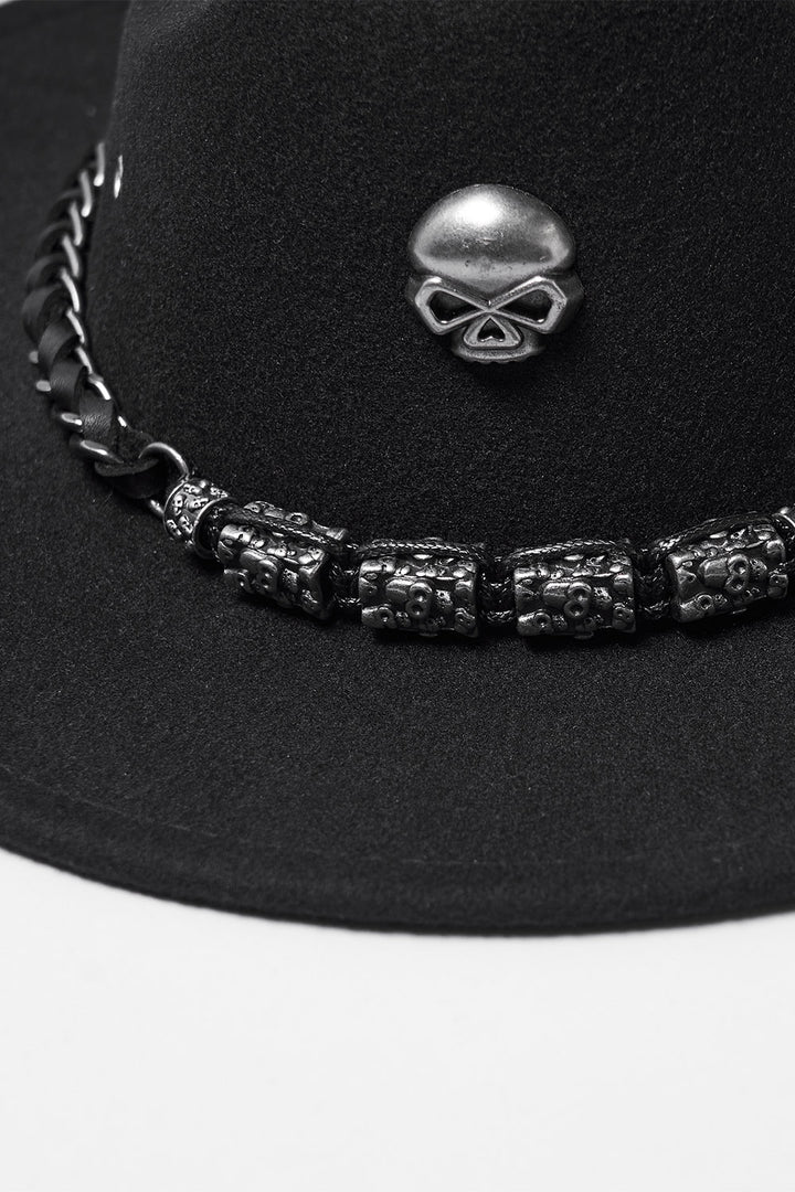 skull mens western goth cowboy hat